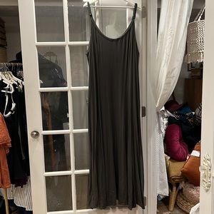 Cold shoulder olive maxi dress